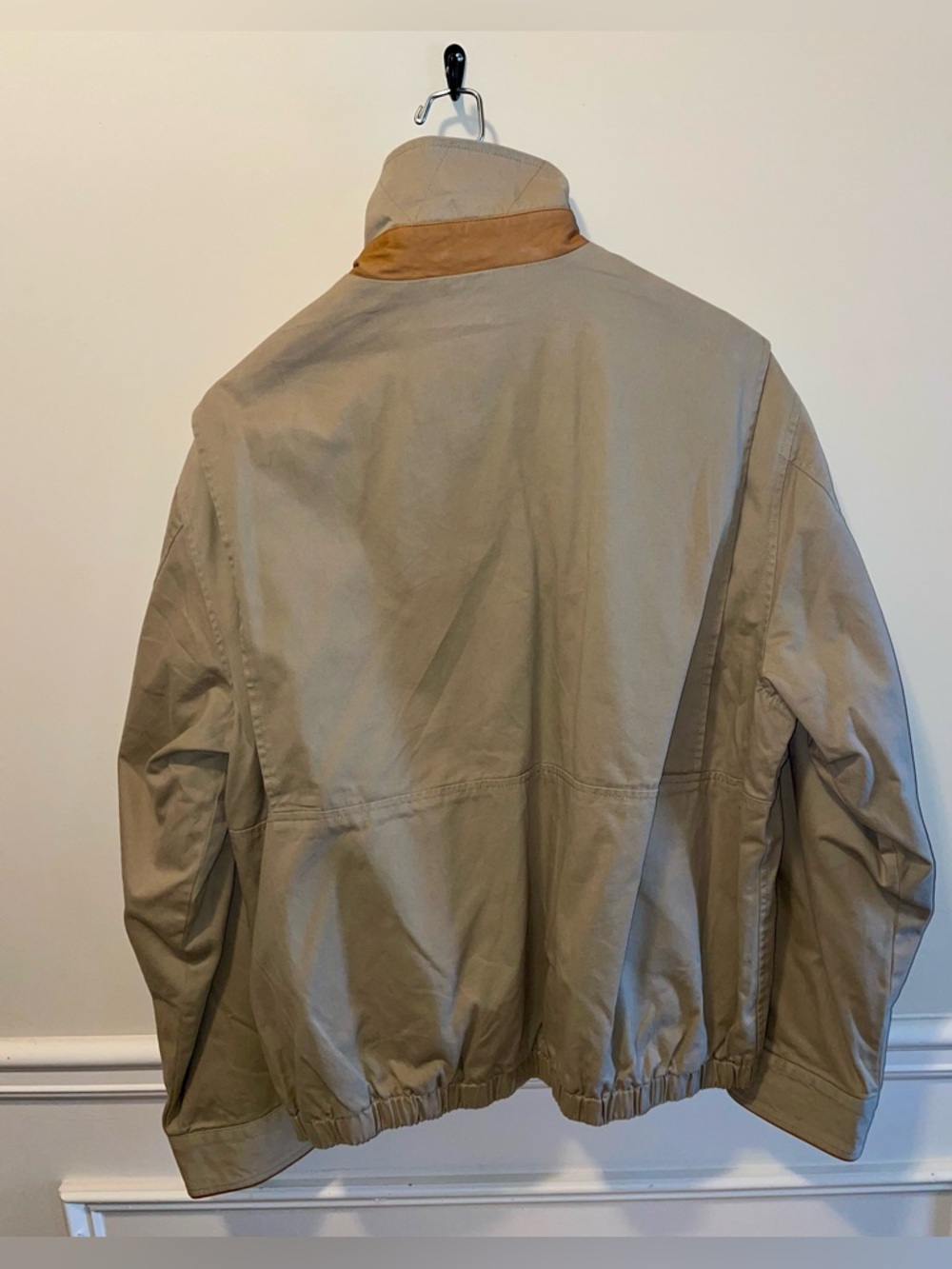 Orvis Tan Cotton Jacket with Red & Navy Plaid Lining - Picture 4 of 13